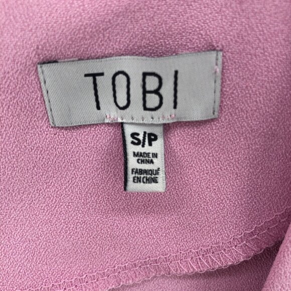 Tobi Dress Womens Small Pink Plunging V Stretch Mini Shift Short Sleeve Formal - Picture 5 of 10